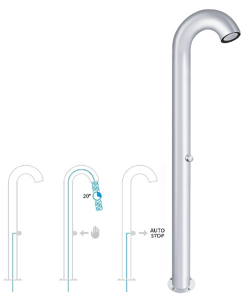 TUŠ STUP INOX SA SAMOZATVARAJUĆIM VENTILOM
